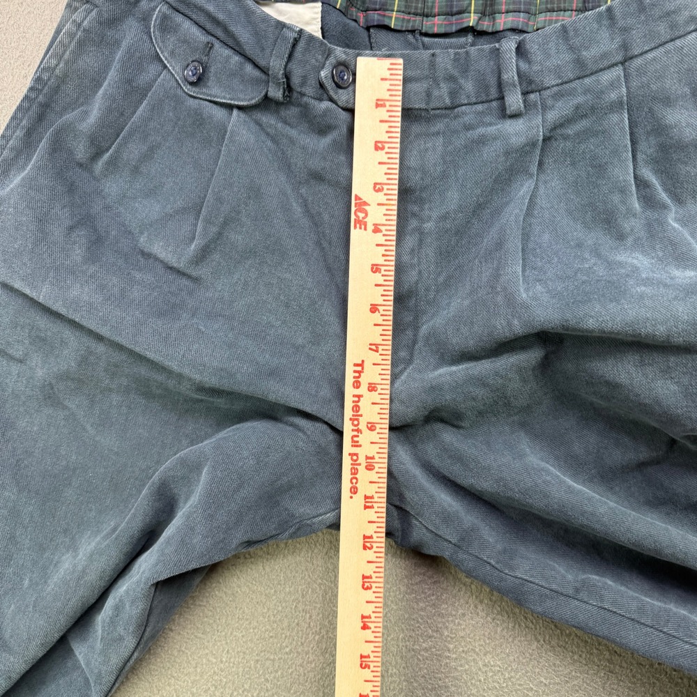 Faconnable Trousers Mens 36 Blue Chino Pleated Plaid Lining Classic Prep Blue - Picture 11 of 12